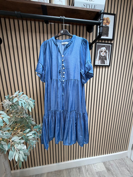 Denim tiered Dress