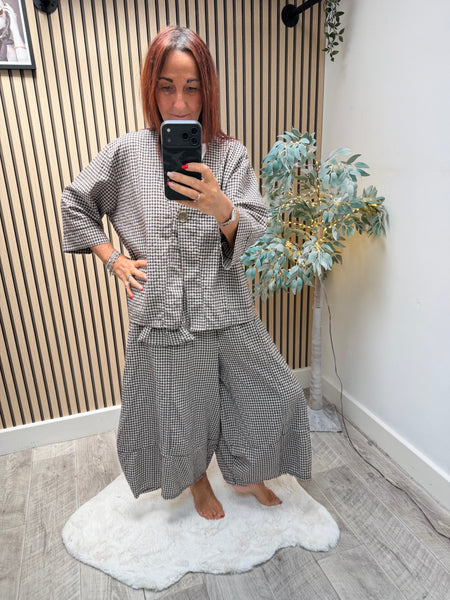 Gingham Culotte Trousers
