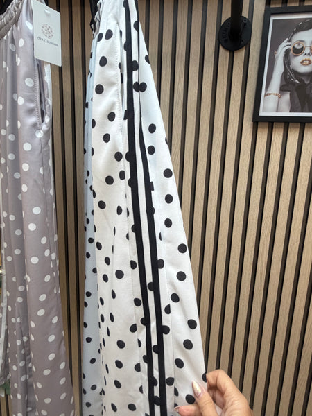 Polka Dot Scuba stripe Wide Leg Joggers