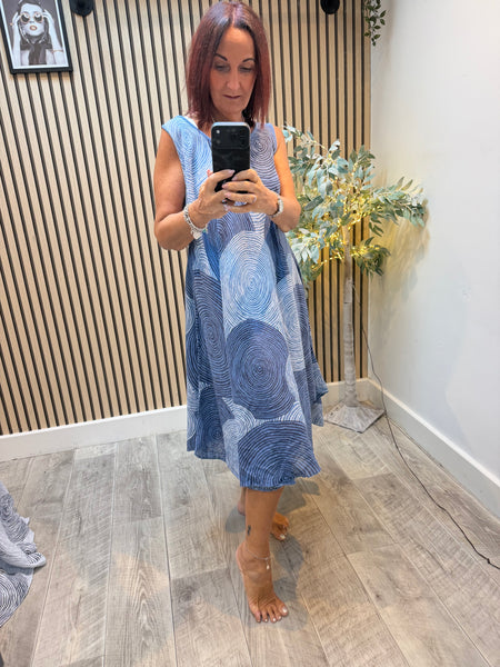 Linen mix Swirl dress