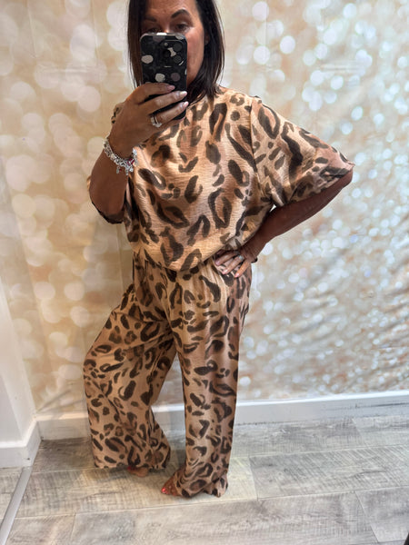2 Piece Leopard Trouser / Tunic  set