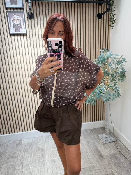 Silky Bomber Jacket with short sleeves