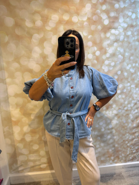Denim Puffsleeve shirt