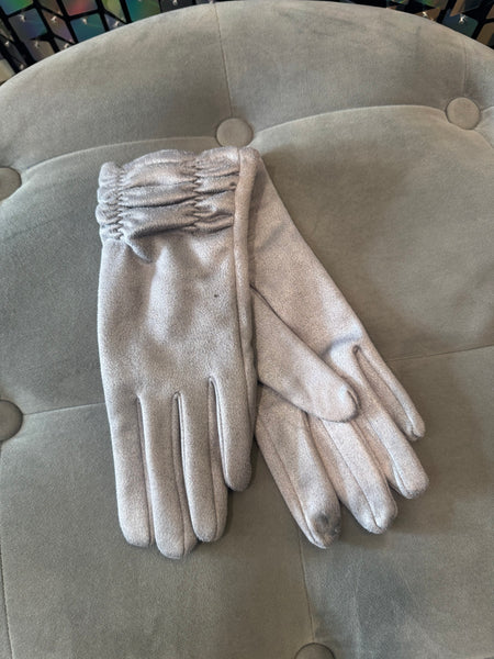 Suedette Rouched detail Gloves