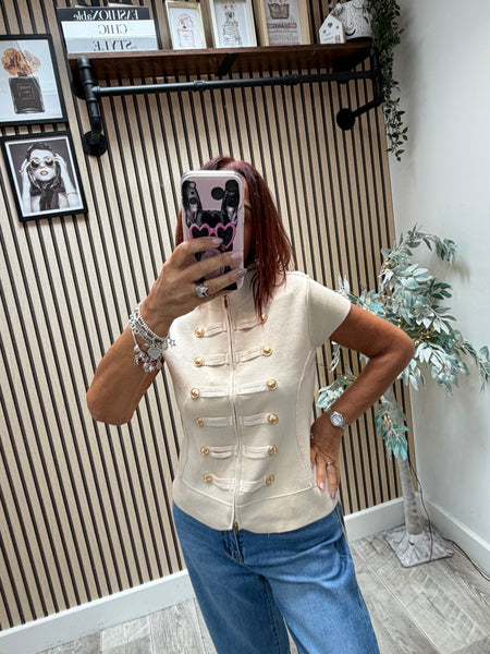 Fine knit Military Top