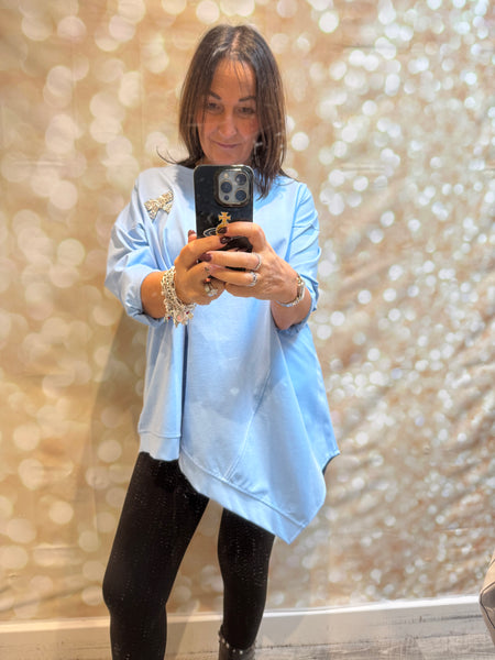 Scuba Sweatshirt with diamante bow