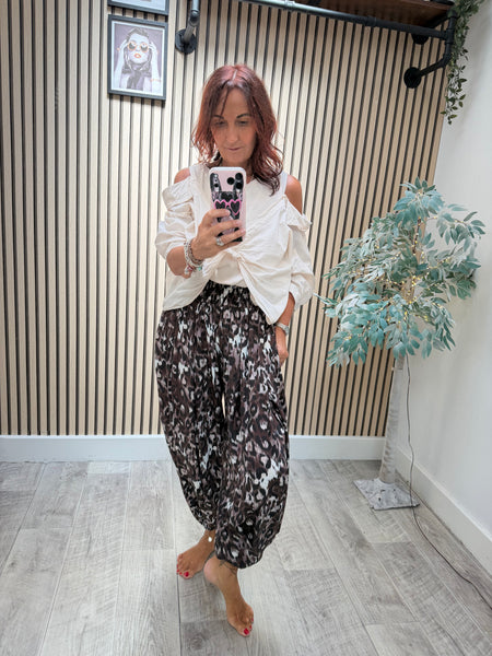 Wide waist Leopard BalloonTrousers