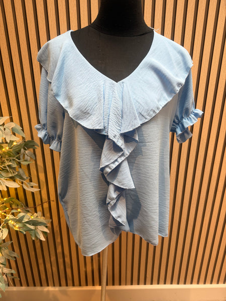 Crinkle  Frill Front Top