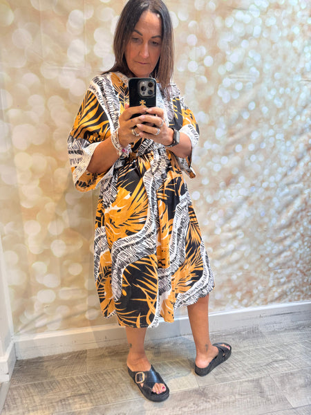 Jungle Dress with embellished trim