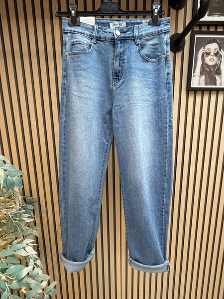 Mom Fit Denim  Barrel Jeans