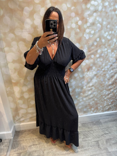 V Front Crinkle Maxi Dress