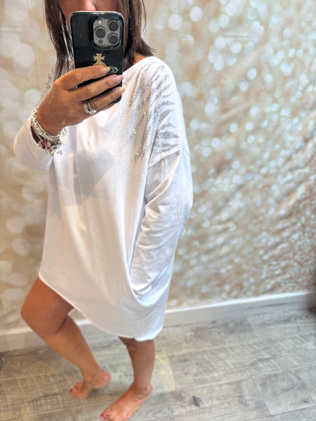 Diamante Shoulder Jersey Dress/Tunic