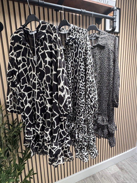 Studio Animal print dress with frill hem