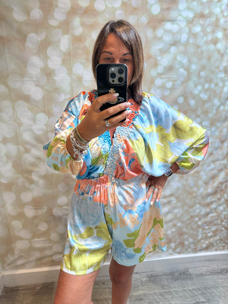 Silky Floral Playsuit