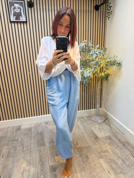 Basic Crinkle Tulip Hem Trousers