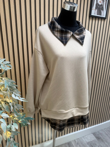 Tartan Trim Sweatshirt