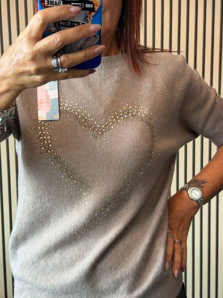 Embellished Heart Soft Knit Jumper