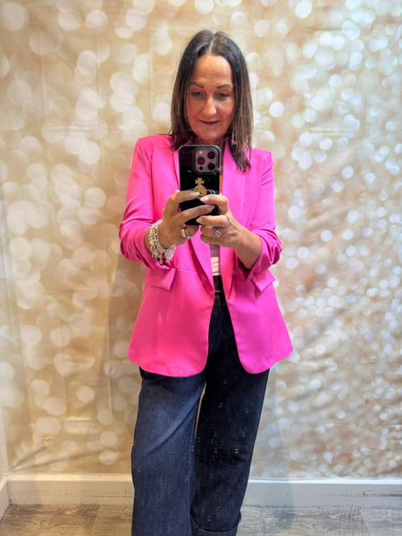 Rouched Sleeve Blazer
