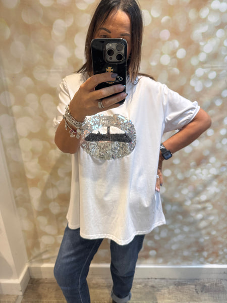 Sequin Lips  T shirt