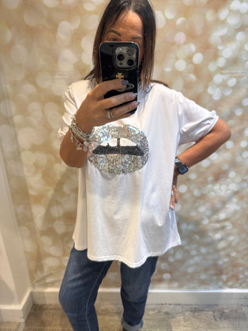 Sequin Lips  T shirt