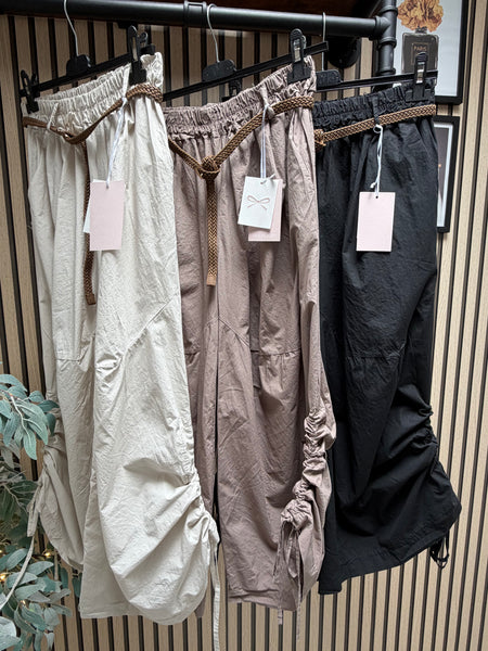 Cotton Rouched Leg Trouser