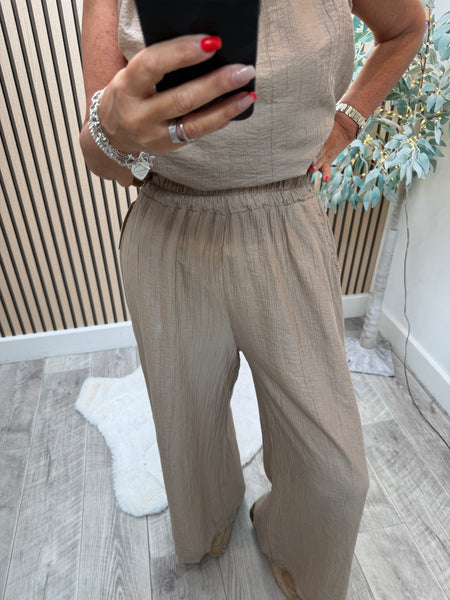 Crinkle Palazzo Trousers