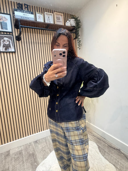 Studio Denim Puff sleeve shirt