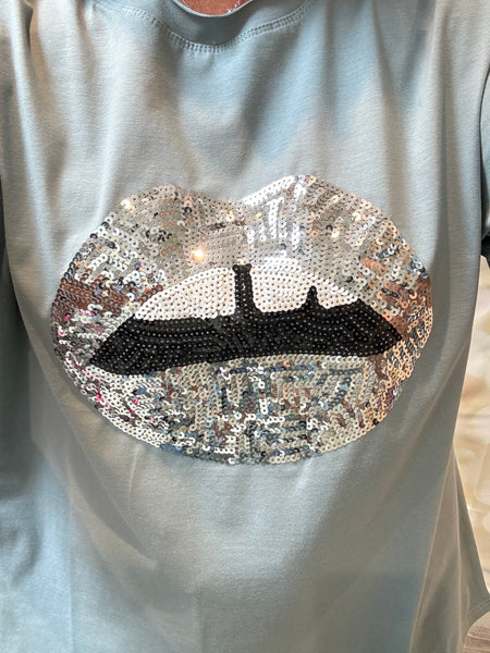 Sequin Lips  T shirt