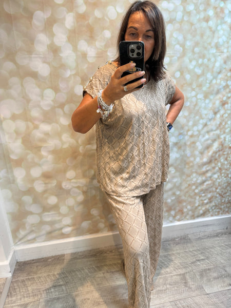 2 Piece Crepe Palazzo Trouser / Top set
