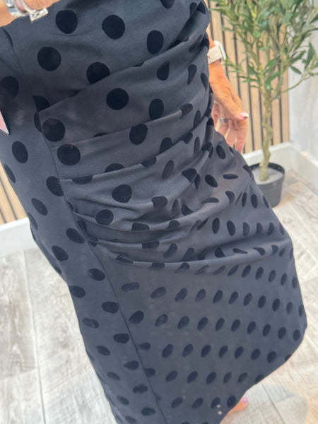 Spotted High Neck Scuba Dress