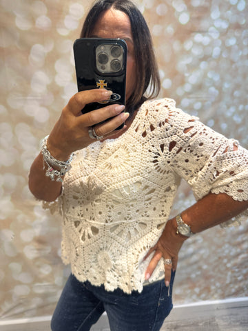 Crochet layered top