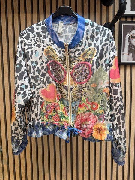 Silky Leopard Bomber Jacket