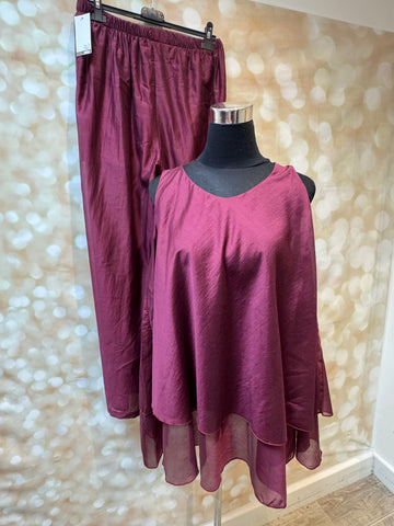 Silky Palazzo Trousers /Vest Top