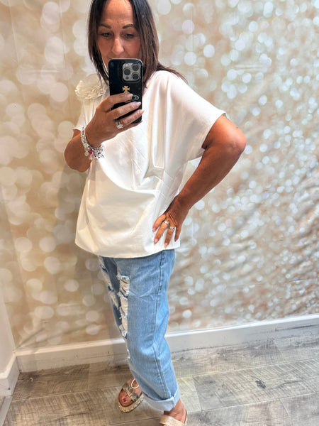 Scuba Drape Corsage Top