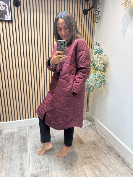 Studio Quilted Longline Coat