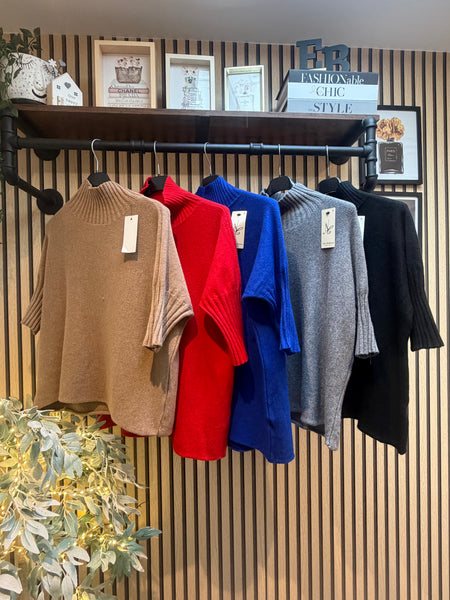 Soft knit Ribbed Neck Jumper