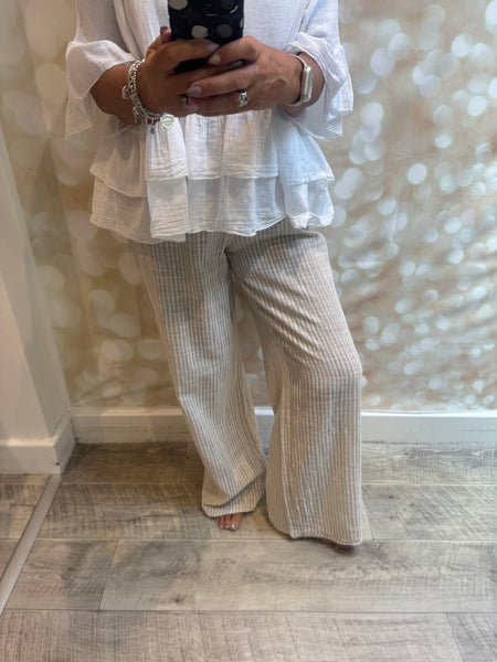 Linen mix Palazzo  trousers