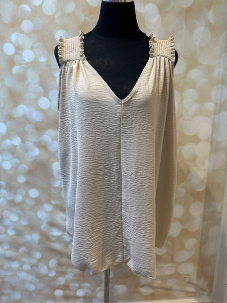 Shirred Shoulder Swing Vest