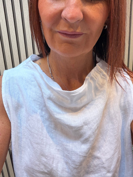 Studio Linen Boat Neck Top