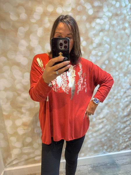 Soft touch leopard/metallic Jumper