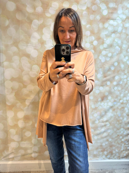 Slash Neck Overlay Jersey Top