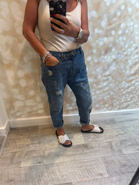 Ripped Denim  Baggy Jeans