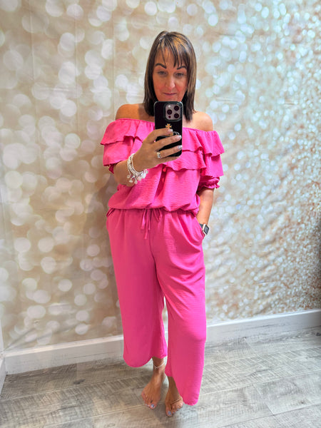 2 Piece cropped Trouser / bardot set