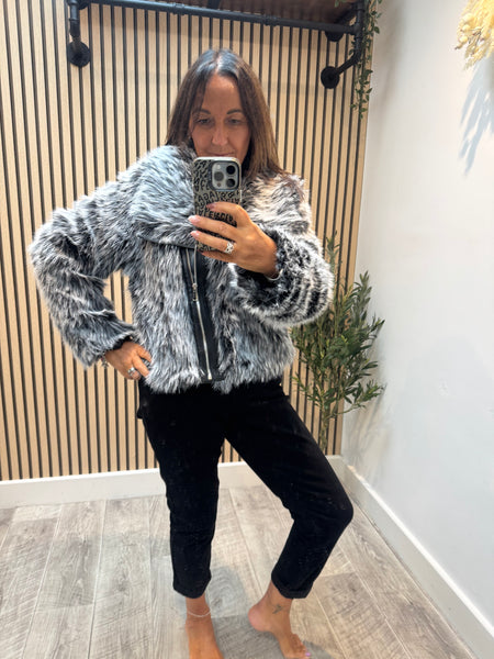Faux Fur Biker Jacket