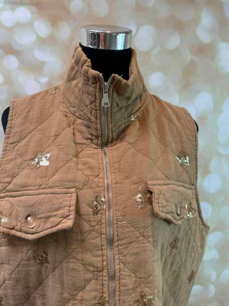 Sequin Star  Quilted Gilet