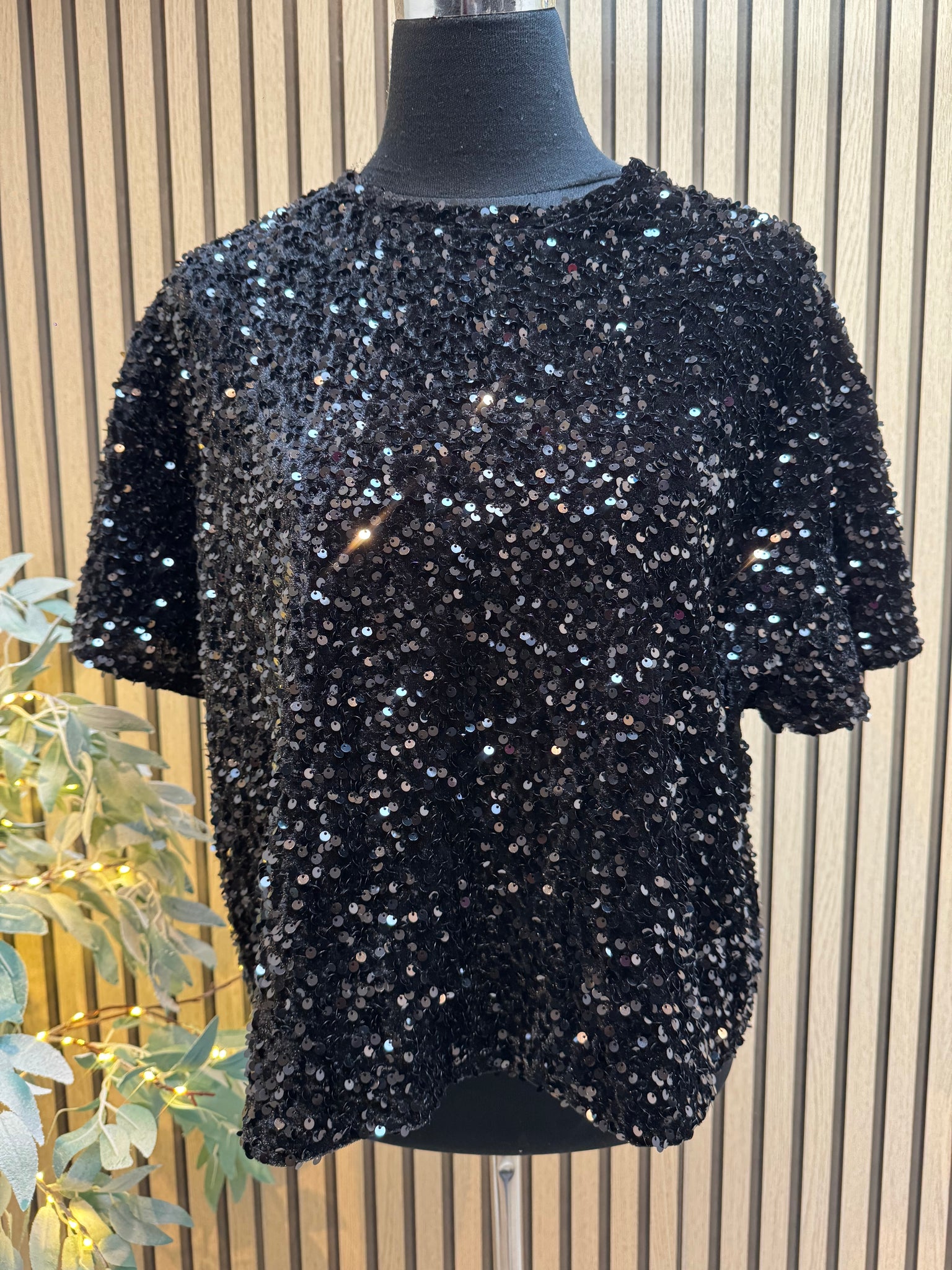 Velour / Sequin Boxy Top