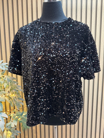 Velour / Sequin Boxy Top