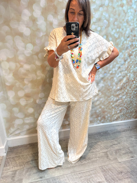 2 Piece Crepe Palazzo Trouser / Top set