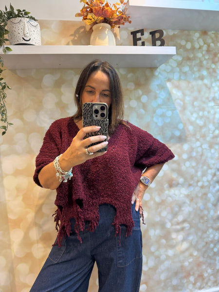 ID Distressed Hem Chunky popcorn Jumper