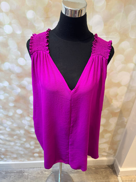 Shirred Shoulder Swing Vest